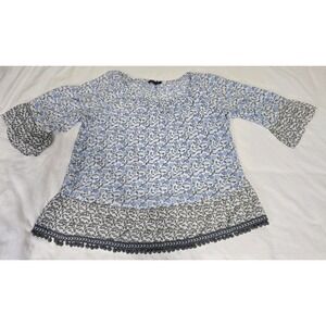 Zac & Rachel Women's Large 3/4 Sleeves Boho Floral Blouse
